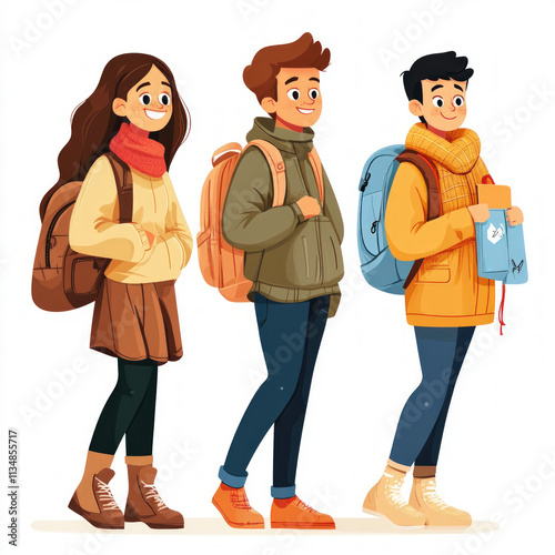 Teens Group Isolated