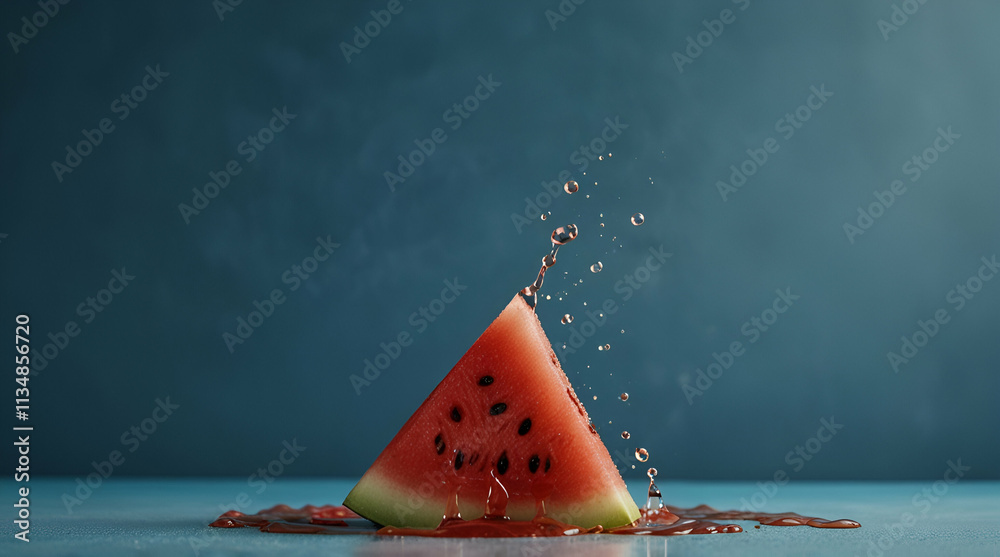 custom made wallpaper toronto digitalwatermelon on the blue back. Genrative.ai 