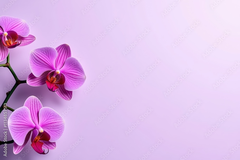 Elegant Pink Orchids on Lavender Background: Perfect for Home Decor, Wall Art, or Greeting Cards Elegant Pink Orchids on Lavender Background: Perfect for Home Decor, Wall Art, or Greeting Cards