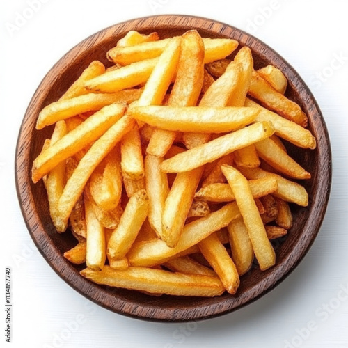 Plate Of French Fries Isolated