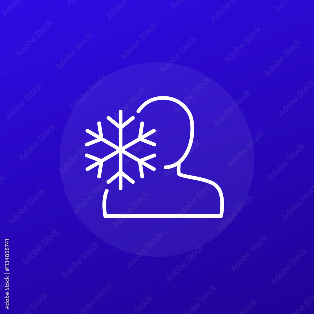 cold therapy icon, cryotherapy line vector cold therapy icon, cryotherapy line vector