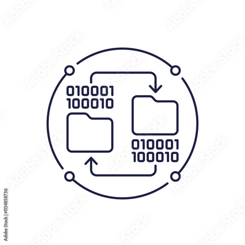 copy file folder line icon, vector