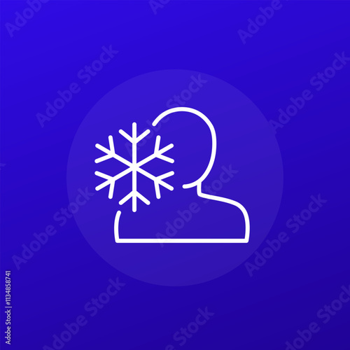 cold therapy icon, cryotherapy line vector