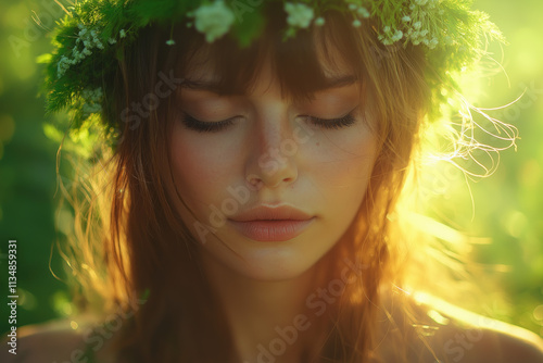 Bride In Green Wreath