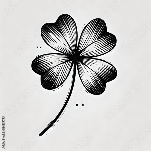 Tattoo Sketch of Four-Leaf Clover