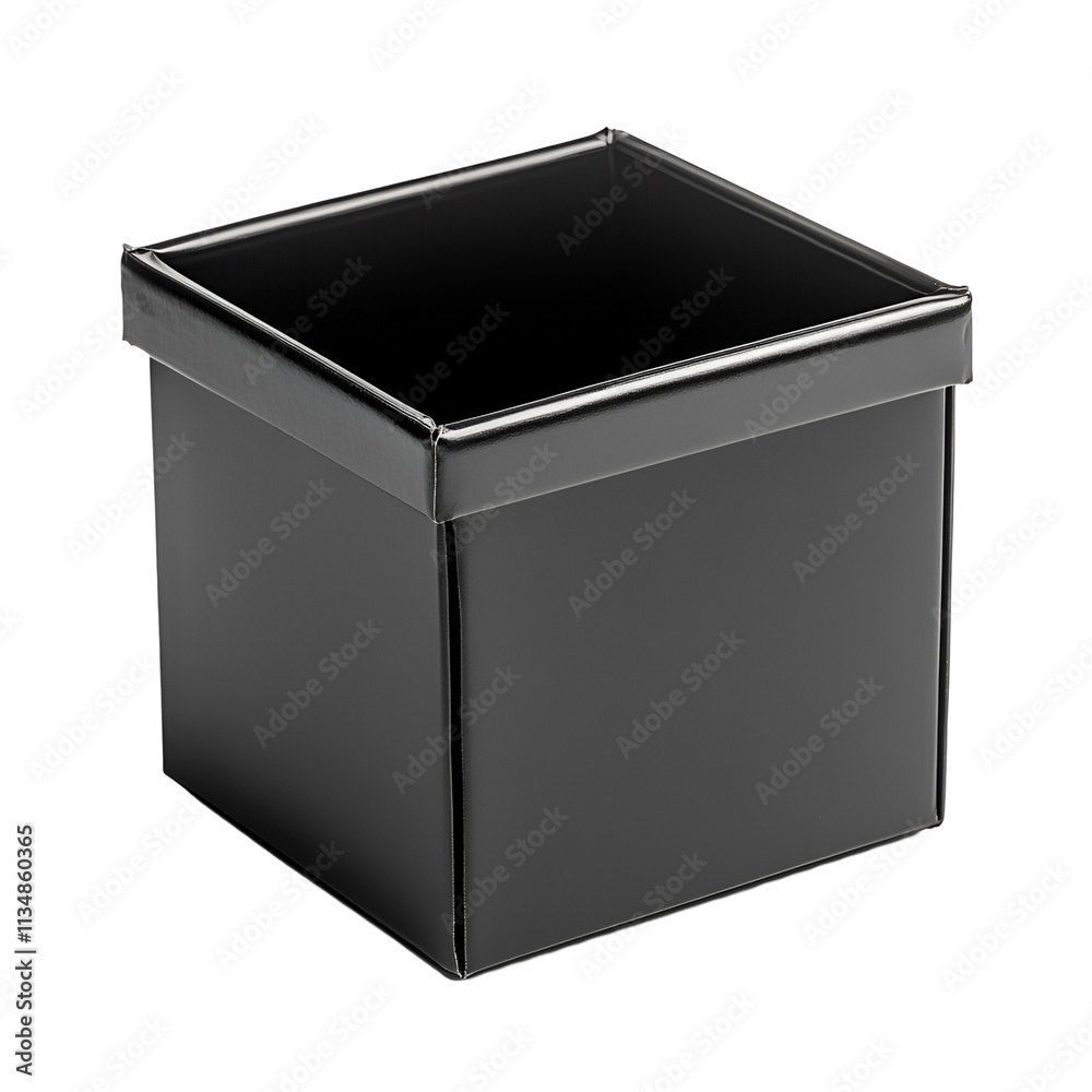 Empty Black Cardboard Box Square Shape Package Empty Black Cardboard Box Square Shape Package