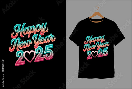 Happy New Year 2025 T-Shirt Design