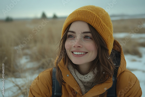 Happy Woman In Winter