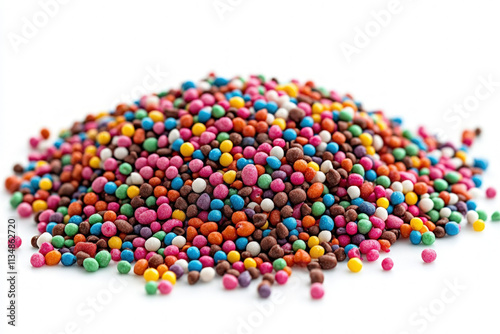 sprinkles on white background