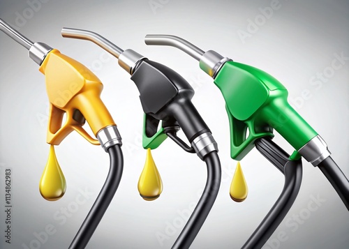 Creative Minimalist Illustration of Fueling Nozzle for Gasoline, Diesel, and Oil Dripping in a Modern Abstract Design for Petroleum Fuel Pump Template photo