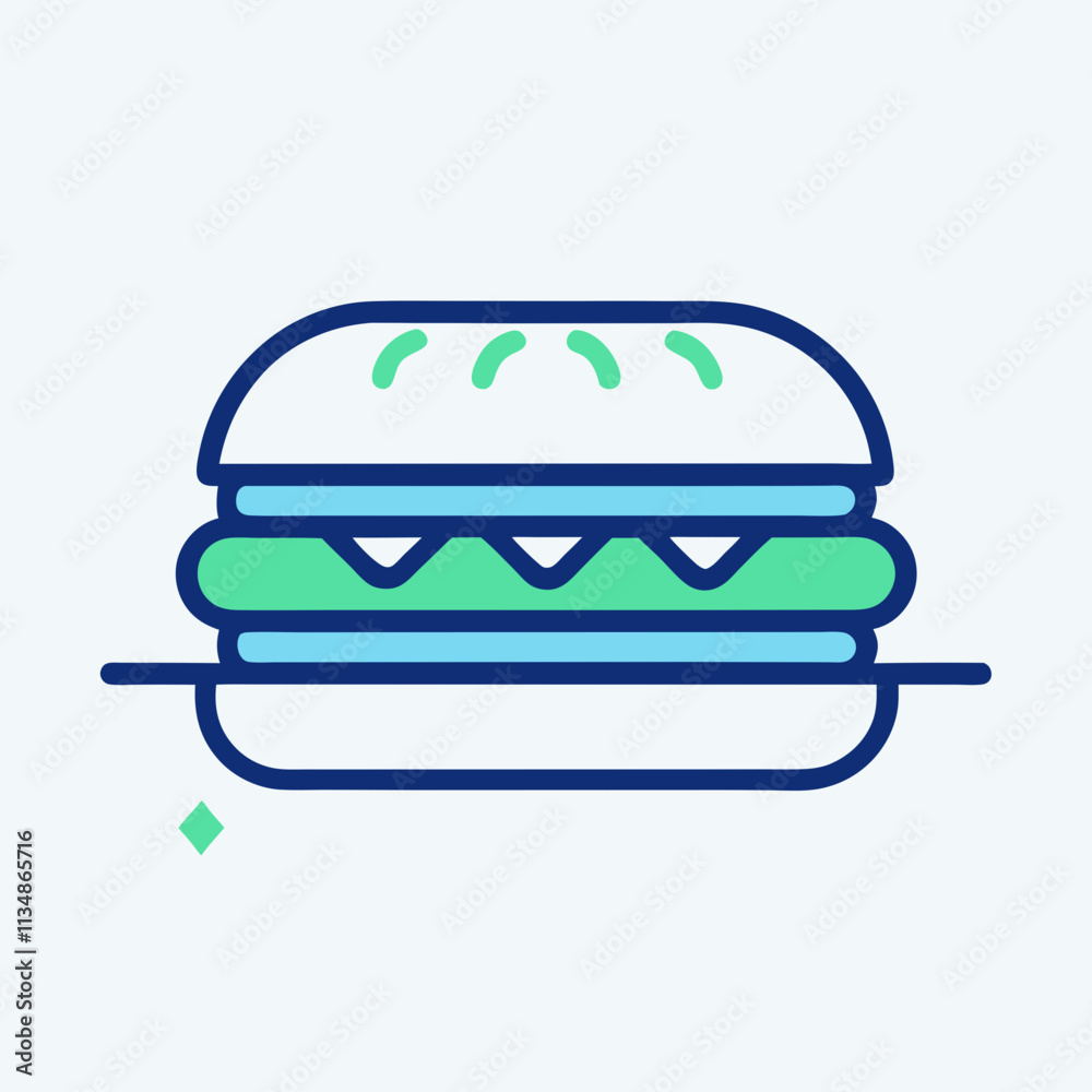 Minimalist Sandwich Icon for Food Branding. Minimalist Sandwich Icon for Food Branding.