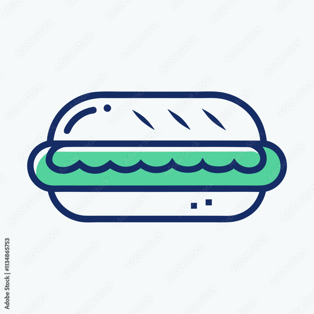 Minimalist Sandwich Icon for Food Branding. Minimalist Sandwich Icon for Food Branding.