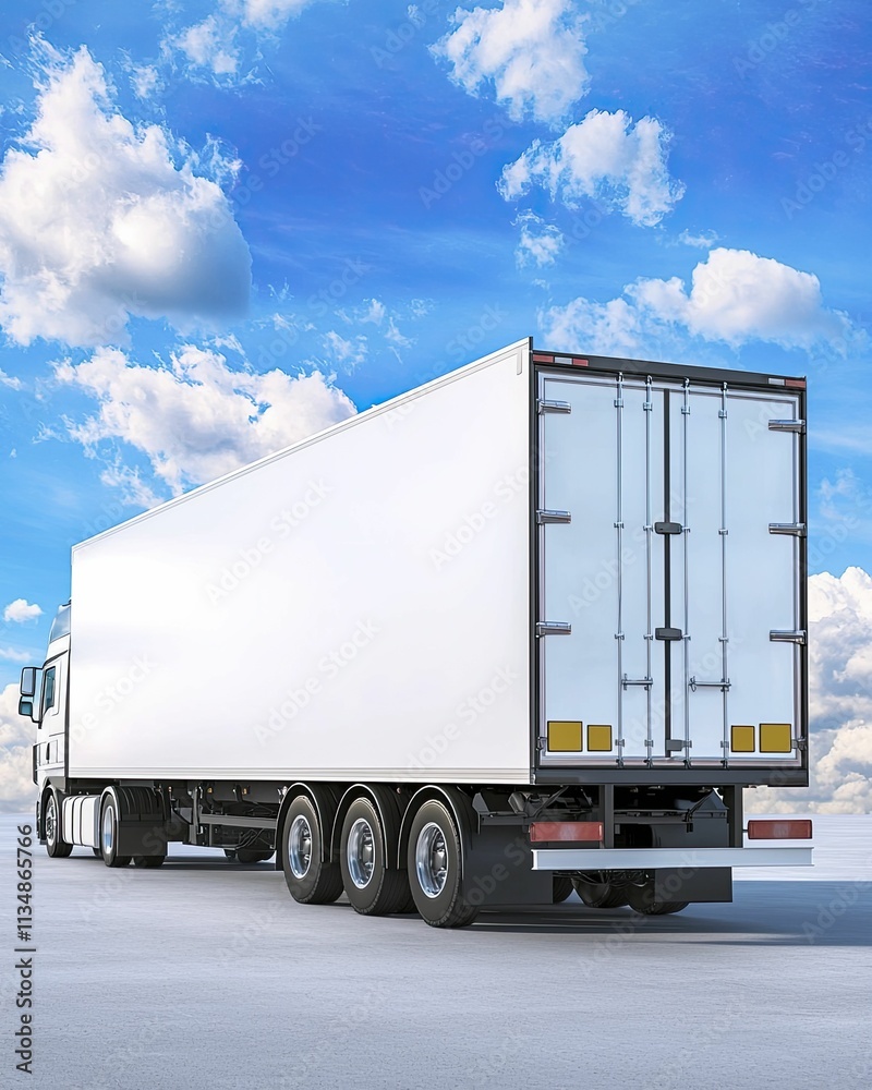 Cold chain logistics with temperature-controlled trucks delivering pharmaceutical supplies, maintaining integrity and security throughout transport.