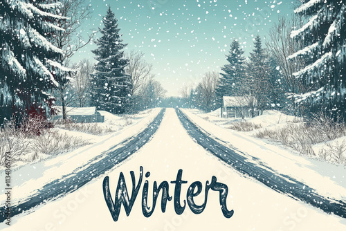 "Winter" Text Illustration