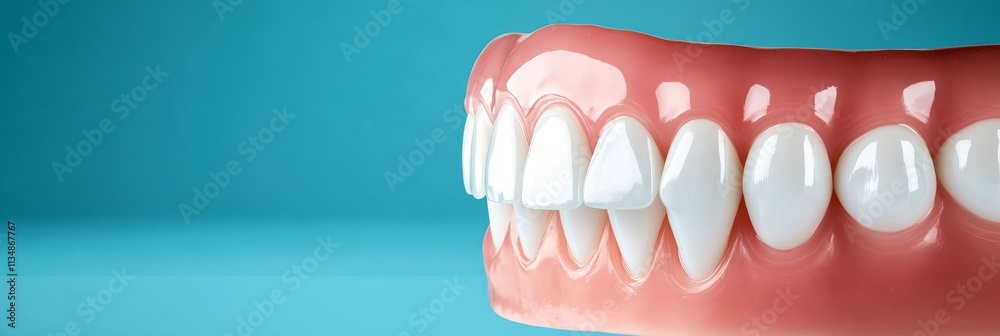 Obraz premium Healthy Gums and Bright Smile - Dental health, bright teeth, gum care, oral hygiene, perfect smile. Symbolizing wellness, confidence, and beauty.