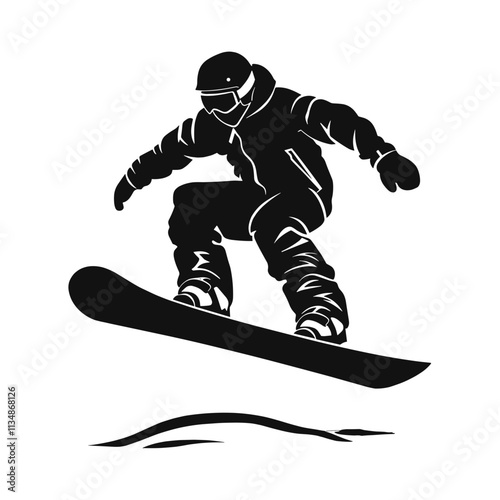 Snowboarder Silhouette Icon.