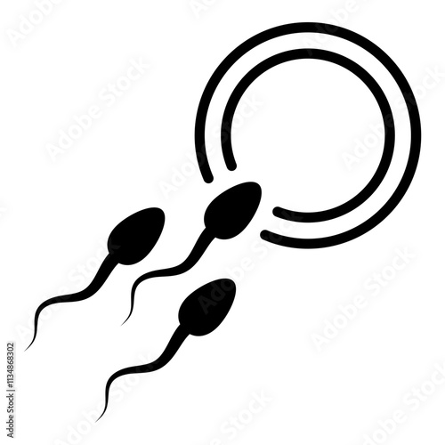 Male sperm fertilize female egg icon