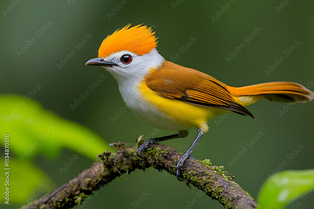 Fototapeta premium Vibrant Orange Bird Illustration