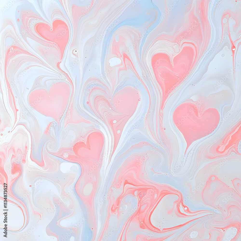 Pink and Blue Abstract Heart Background Pink and Blue Abstract Heart Background