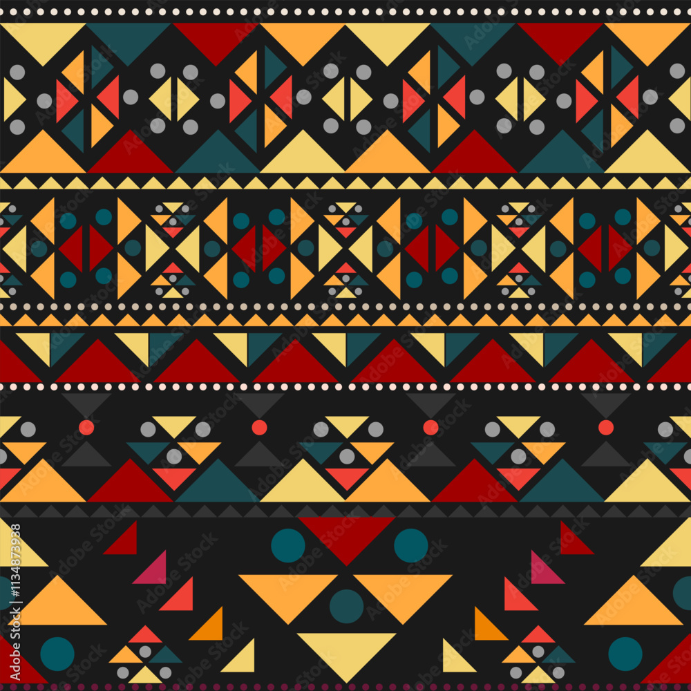 Fototapeta premium Stunning geometric background.contemporary tribal style seamless pattern.pattern ethnic graphic design print.Henna Mandala.Tribal African Inspired Pattern.carpet,wallpaper,wrapping,embroidery style
