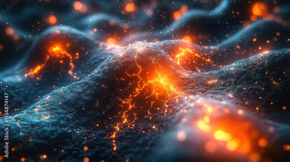 Glowing Lava Landscape: A Fiery Digital Masterpiece Glowing Lava Landscape: A Fiery Digital Masterpiece