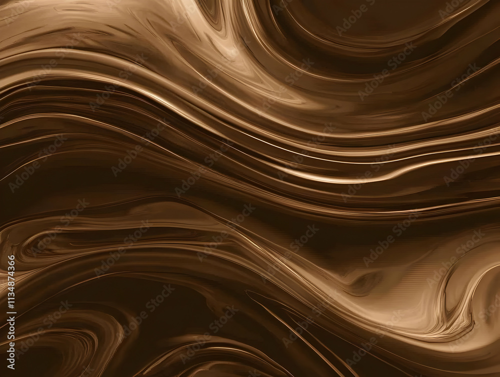 Abstract Brown Liquid Wave Background Illustration