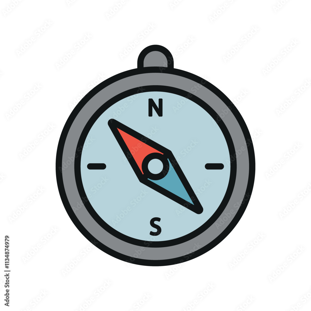 This compass icon features a modern and sleek design, making it ideal for navigation, travel, or exploration projects This compass icon features a modern and sleek design, making it ideal for navigation, travel, or exploration projects