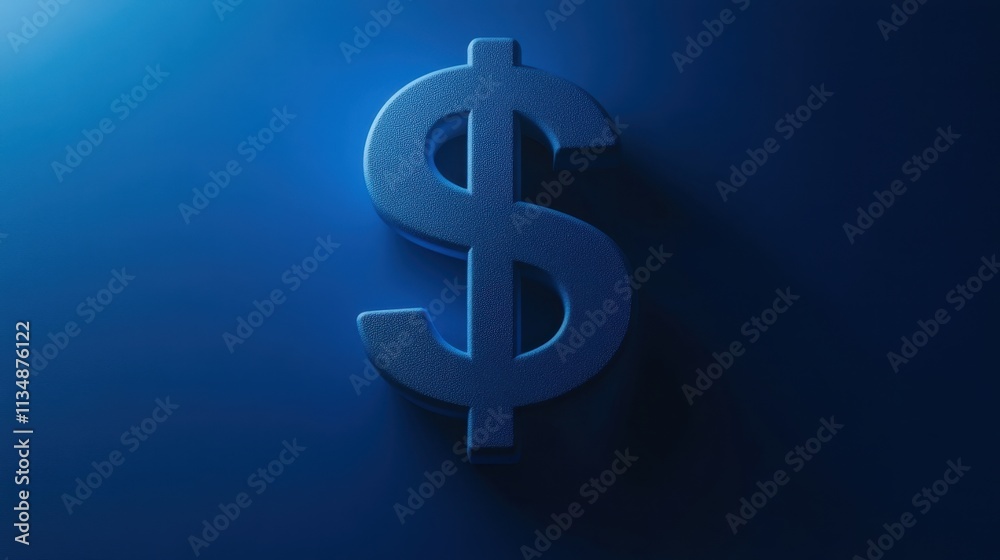 Blue Dollar Symbol on Dark Background for Finance and Commerce Blue Dollar Symbol on Dark Background for Finance and Commerce