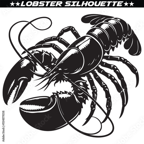 Lobster silhouette vector illustration