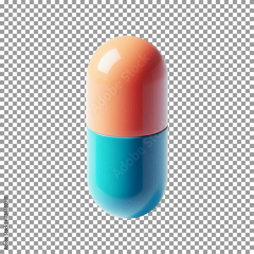 Vivid Capsule Pill for Healthcare Design on transparent background, png, psd
