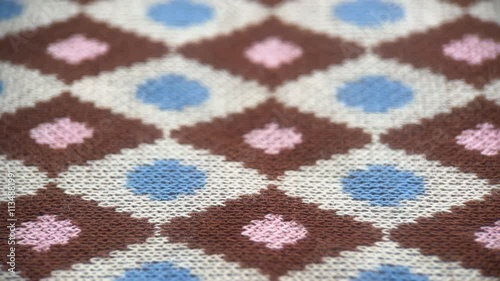 Macro Knitted Sweater Fabric Background, Slider Shot