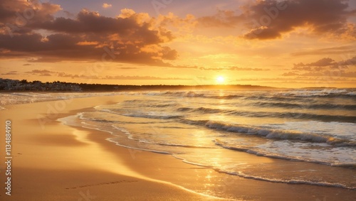 the beach and ocean waves. 