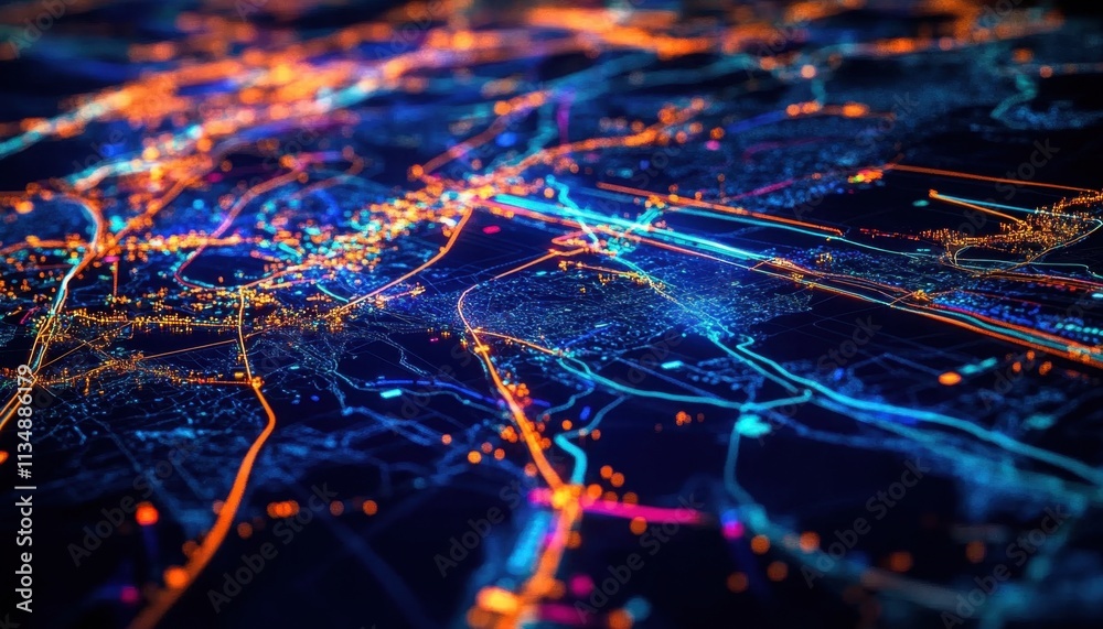 Comprehensive digital map showcasing logistics facilities and their connections. Comprehensive digital map showcasing logistics facilities and their connections.