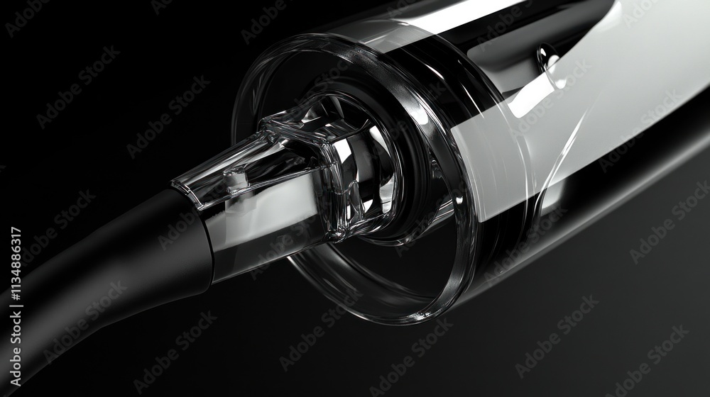 Electric vehicle charging plug, inserted into the car's port, with clear visibility of the sleek, modern design.