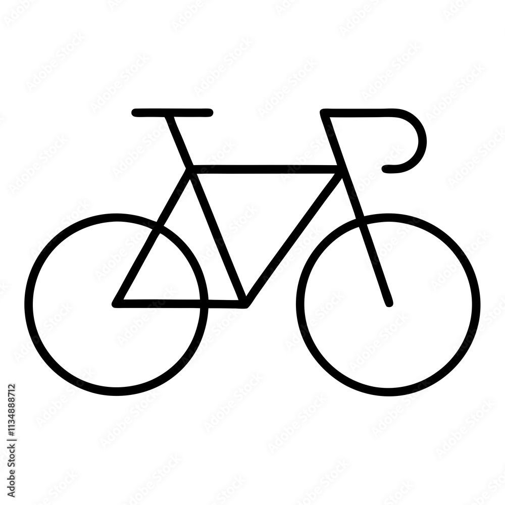 Simple Bike Icon with Bold Black Outlines. Simple Bike Icon with Bold Black Outlines.