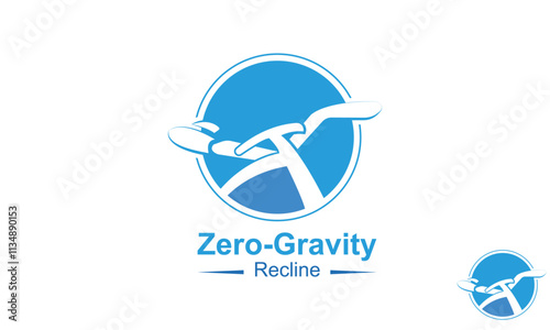 Zero-Gravity Recline Chair Logo Design Template.  In extreme reclined position for zero gravity experience and massage therapy. With Shiatsu, Tapping and Kneading massage.