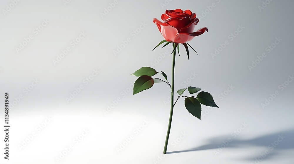 Beautiful red rose in minimalist setting nature photography studio environment close-up view for floral art lovers Beautiful red rose in minimalist setting nature photography studio environment close-up view for floral art lovers