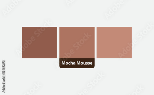 Trendy Color 2025 Mocha Mousse Swatch Palette. Color hex swatch palette design idea.