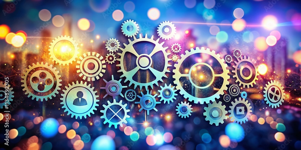 Dynamic and Inspiring Goals Gears Settings Visualization with Bokeh Effect for Business Success and Achievement in a Modern Digital Environment Dynamic and Inspiring Goals Gears Settings Visualization with Bokeh Effect for Business Success and Achievement in a Modern Digital Environment
