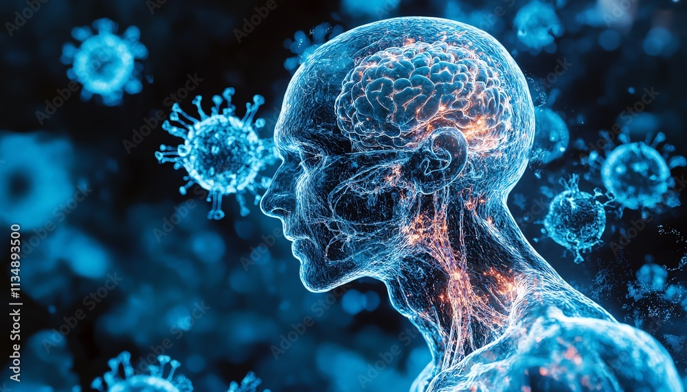 Bacteria within the human body, shown under a microscope, glowing bacteria and human cells in intricate detail, showcasing a dynamic and healthy body environment Bacteria within the human body, shown under a microscope, glowing bacteria and human cells in intricate detail, showcasing a dynamic and healthy body environment