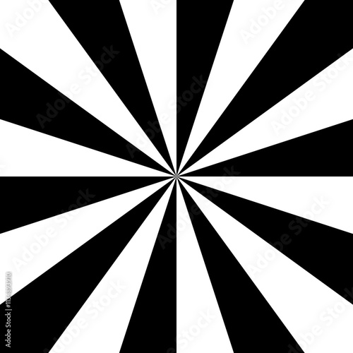 Square black and white sunburst background
