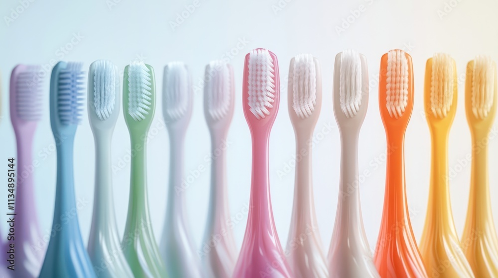 Colorful toothbrushes in a row. Colorful toothbrushes in a row.
