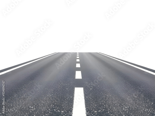 Asphalt road with white line
