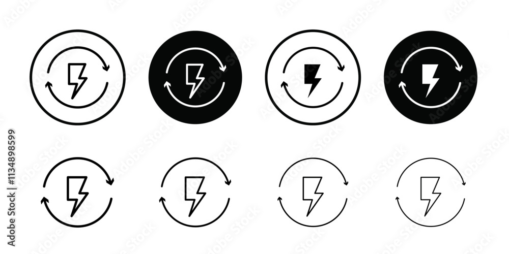 Alternative power icon Thin line art collection Alternative power icon Thin line art collection