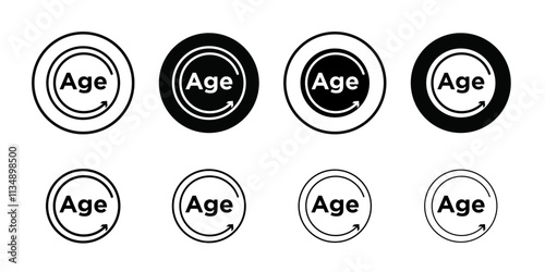 Age icon Thin line art collection