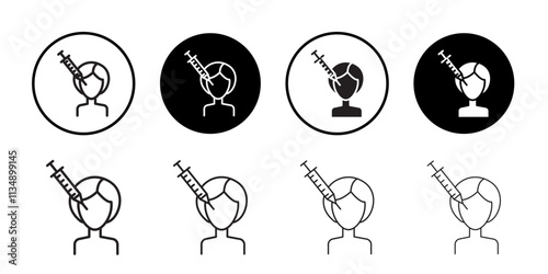 Botox injection icon Thin line art collection