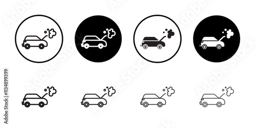 Car breakdown icon Thin line art collection