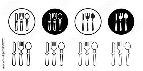 Cutlery icon Thin line art collection