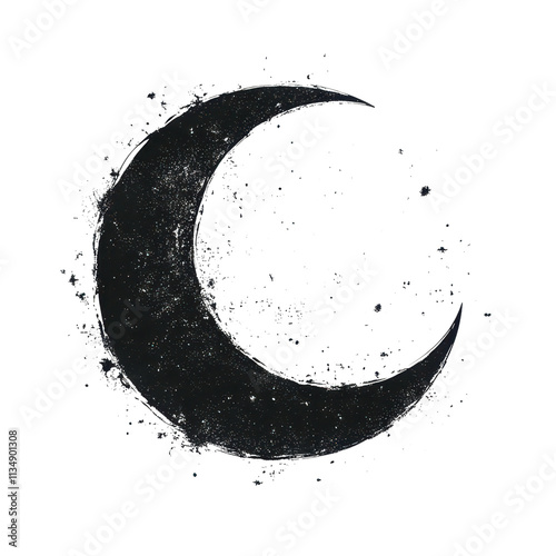 Sparkling Crescent Moon Night Sky Celestial Galaxy Stars Magic Mystical Dreamy Dark Space Cosmic