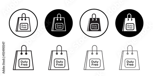 Duty free icon Thin line art collection